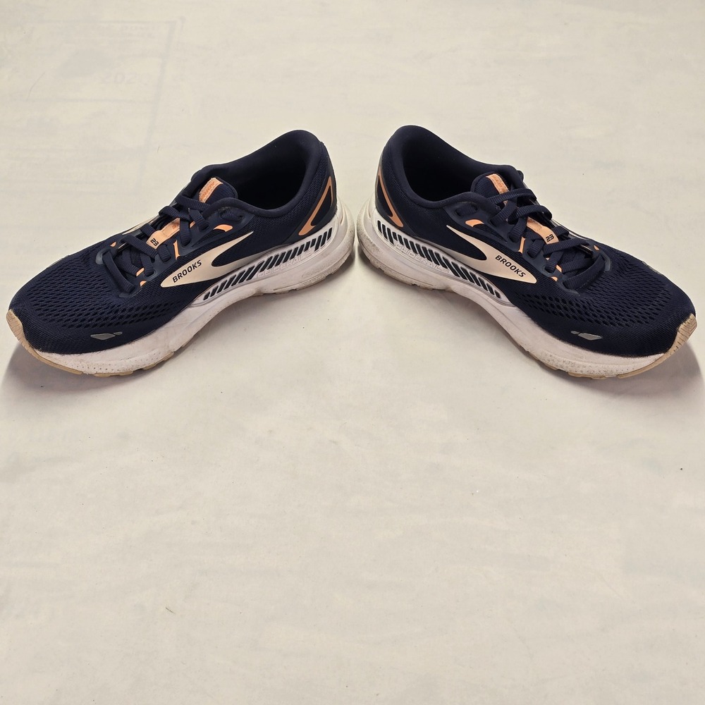 Brooks Adrenaline GTS 23 Women's Navy Coral Running Shoes Size 8 - Picture 4 of 9
